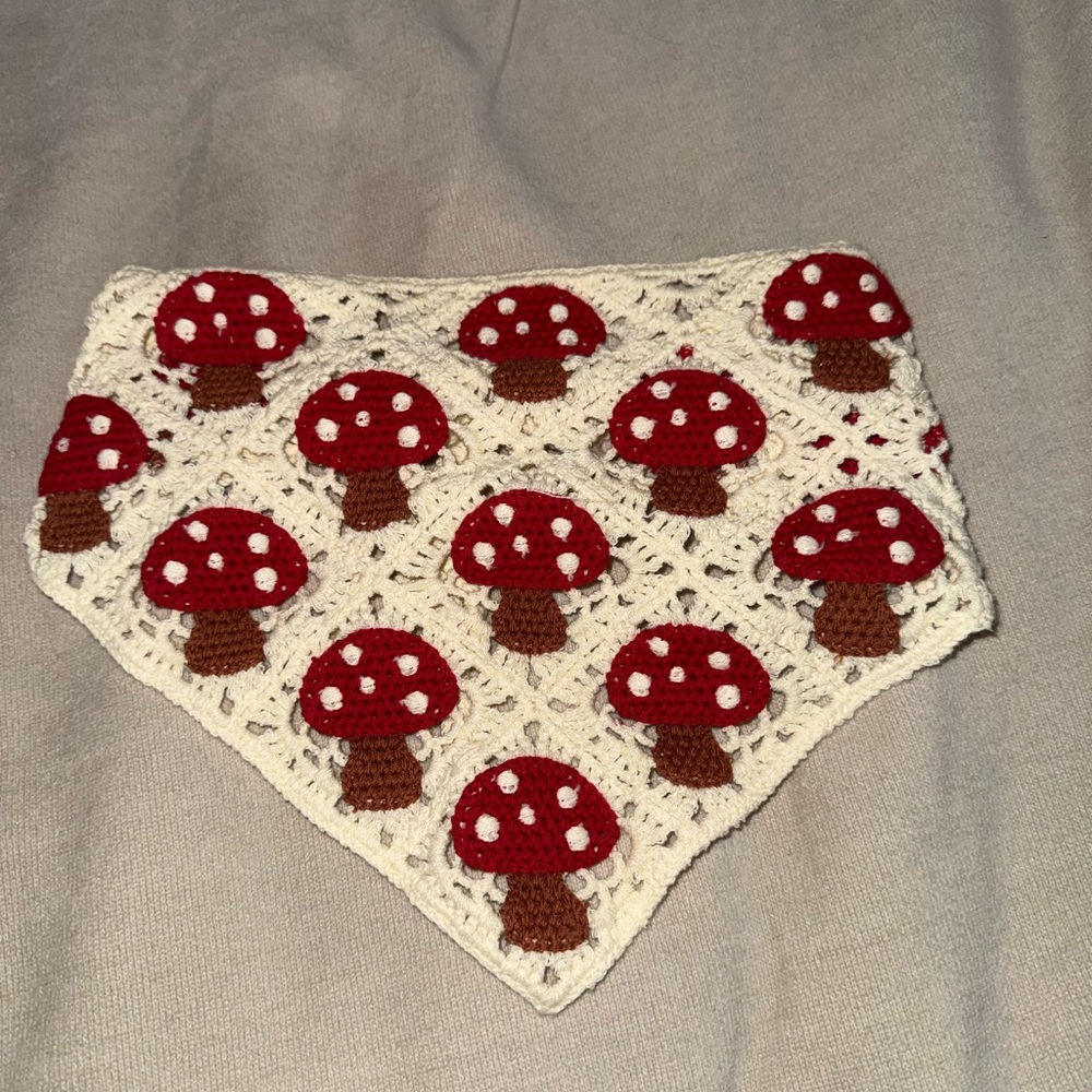Crochet Mushroom Pattern Bandana